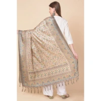 shopnav's Women's Art Silk Printed Dupatta (Light Brown, Length:Â 2.25 to 2.50 Mtr) - Light Brown
