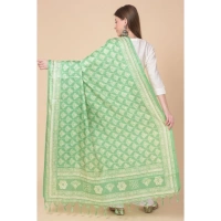 Women's Art Silk Printed Dupatta (Light Green, Length:Â 2.25 to 2.50 Mtr) - Light Green
