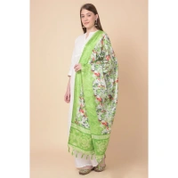 Women's Art Silk Printed Dupatta (Light Green, Length:Â 2.25 to 2.50 Mtr) - Light Green
