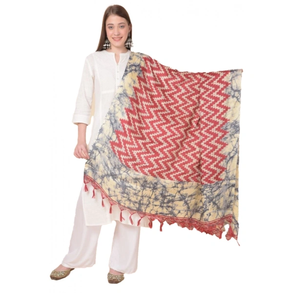 Women's Art Silk Printed Dupatta (Maroon, Length:Â 2.25 to 2.50 Mtr) - Maroon