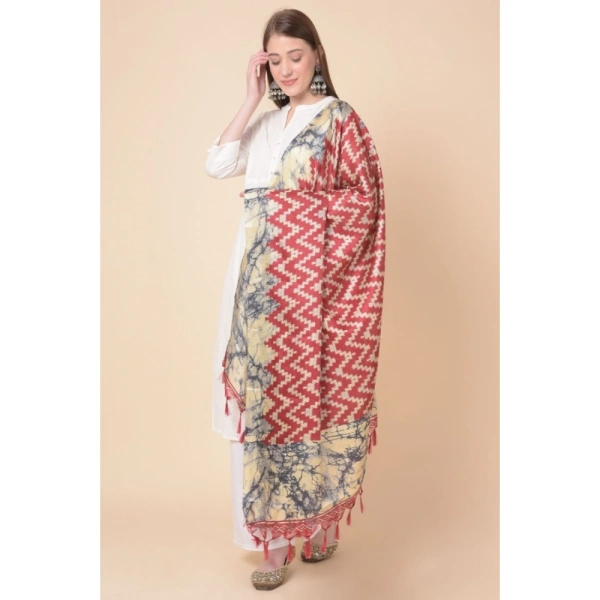 Women's Art Silk Printed Dupatta (Maroon, Length:Â 2.25 to 2.50 Mtr) - Maroon