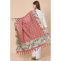 Women's Art Silk Printed Dupatta (Maroon, Length:Â 2.25 to 2.50 Mtr) - Maroon