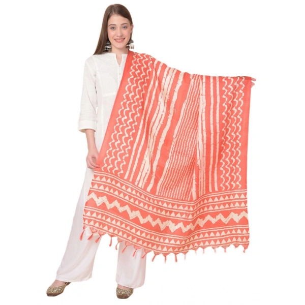 Women's Art Silk Printed Dupatta (Orange, Length:Â 2.25 to 2.50 Mtr) - Orange