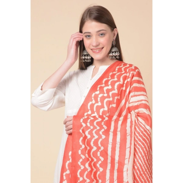 Women's Art Silk Printed Dupatta (Orange, Length:Â 2.25 to 2.50 Mtr) - Orange