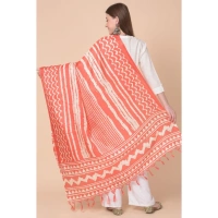 Women's Art Silk Printed Dupatta (Orange, Length:Â 2.25 to 2.50 Mtr) - Orange