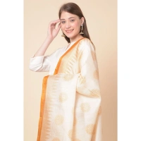 shopnav's Women's Art Silk Printed Dupatta (Orange, Length:Â 2.25 to 2.50 Mtr) - Orange