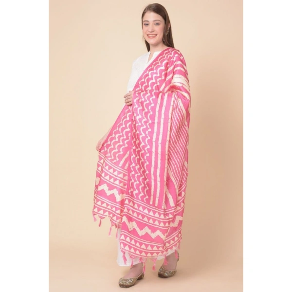 Women's Art Silk Printed Dupatta (Pink, Length:Â 2.25 to 2.50 Mtr) - Pink