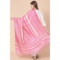Women's Art Silk Printed Dupatta (Pink, Length:Â 2.25 to 2.50 Mtr) - Pink
