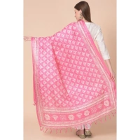 Women's Art Silk Printed Dupatta (Pink, Length:Â 2.25 to 2.50 Mtr) - Pink