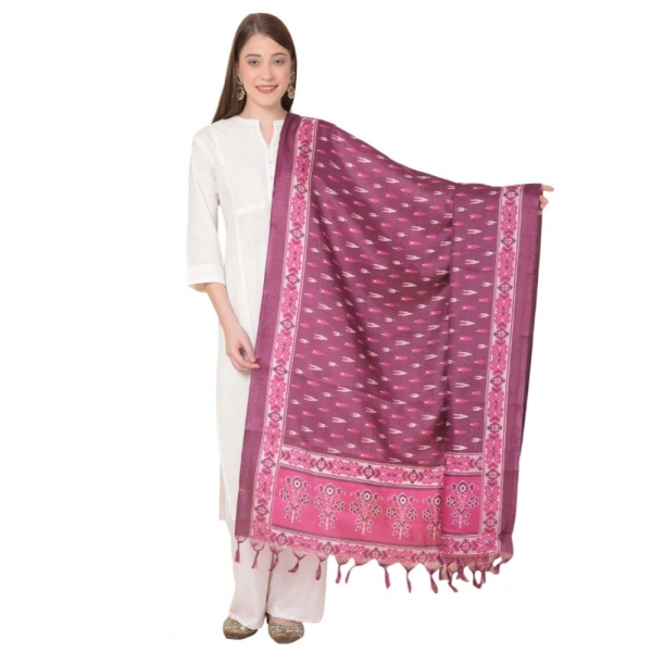 Women's Art Silk Printed Dupatta (Purple, Length:Â 2.25 to 2.50 Mtr) - Purple