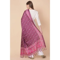 Women's Art Silk Printed Dupatta (Purple, Length:Â 2.25 to 2.50 Mtr) - Purple