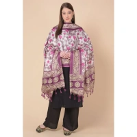 Women's Art Silk Printed Dupatta (Purple, Length:Â 2.25 to 2.50 Mtr)