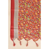 Women's Art Silk Printed Dupatta (Red, Length:Â 2.25 to 2.50 Mtr)