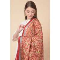 Women's Art Silk Printed Dupatta (Red, Length:Â 2.25 to 2.50 Mtr)