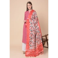Women's Art Silk Printed Dupatta (Red, Length:Â 2.25 to 2.50 Mtr) - Red