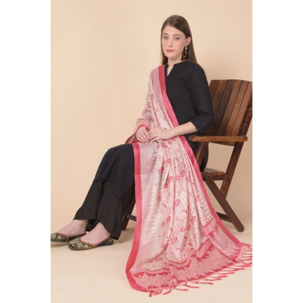 shopnav's Women's Art Silk Printed Dupatta (Red, Length:Â 2.25 to 2.50 Mtr)