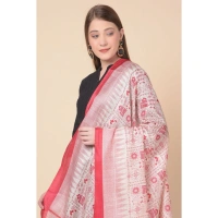 shopnav's Women's Art Silk Printed Dupatta (Red, Length:Â 2.25 to 2.50 Mtr)