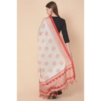 Women's Art Silk Printed Dupatta (Red, Length: 2.25 to 2.50 Mtr)
