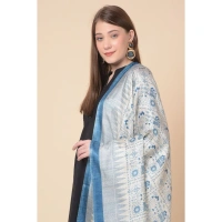 Women's Art Silk Printed Dupatta (Turquoise, Length:Â 2.25 to 2.50 Mtr)