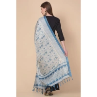 Women's Art Silk Printed Dupatta (Turquoise, Length:Â 2.25 to 2.50 Mtr)