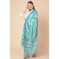 Women's Art Silk Printed Dupatta (Turquoise, Length:Â 2.25 to 2.50 Mtr) - Turquoise