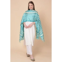 Women's Art Silk Printed Dupatta (Turquoise, Length:Â 2.25 to 2.50 Mtr) - Turquoise