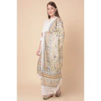 Women's Art Silk Printed Dupatta (White, Length:Â 2.25 to 2.50 Mtr) - White