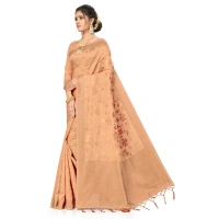 Women's Banarasi (Spun Cotton) Saree (Beige,5-6 Mtrs) - Beige