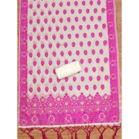 Women's Banarasi Silk Printed Unstitched Salwar Suit Material With Dupatta (Pink, 3Mtrs)