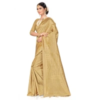 Women's Banarasi Silk Saree (Cream, 5-6mtrs) - Cream