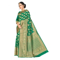 Women's Banarasi Silk Saree (Green, 5-6mtrs) - Green