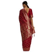 Women's Banarasi Silk Saree (Red,5-6 Mtrs) - Red