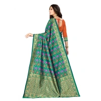Women's Banarasi silk Saree with Blouse (Multi, 5-6mtr) - Multi