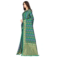 Women's Banarasi silk Saree with Blouse (Multi, 5-6mtr) - Multi