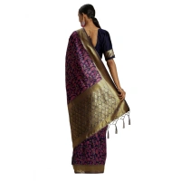 Women's Banarasi silk Saree with Blouse (Multi, 5-6mtr) - Multi