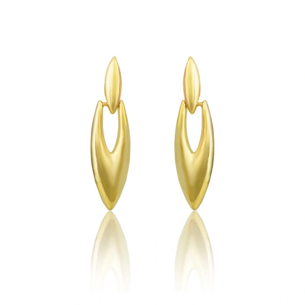 Shopnav Women's brassNew Gold Tone Polish Mini Office Earrings (Gold Plated) - Gold Plated