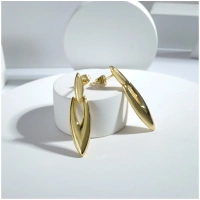 Shopnav Women's brassNew Gold Tone Polish Mini Office Earrings (Gold Plated) - Gold Plated
