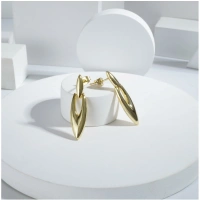 Shopnav Women's brassNew Gold Tone Polish Mini Office Earrings (Gold Plated) - Gold Plated