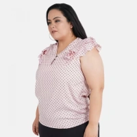 Generic Women's Casual Flared Sleeve Printed Pink Top (Color:PinkMaterial:Crepe) - Pink, 3/4th Sleeve, 5XL