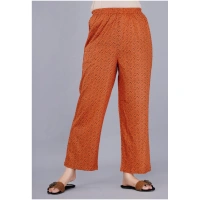 Women's Casual Half Sleeve Printed Viscose Rayon Shirt With Pyjama Pant Night Suit Set (Brown) - Brown, L