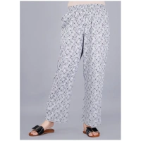 Women's Casual Half Sleeve Printed Viscose Rayon Shirt With Pyjama Pant Night Suit Set (Grey) - L