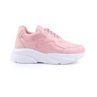 Shopnav Women's Casual Mesh Printed Lace-Ups Shoes (Pink) - 4