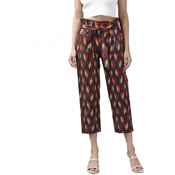 Women's Casual Printed Cotton Trouser Pant (MultiColor) - MultiColor, 0.35, 2XL