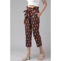 Women's Casual Printed Cotton Trouser Pant (MultiColor) - MultiColor, 0.35, 2XL