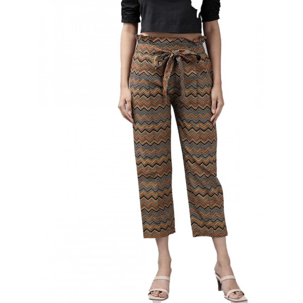 Women's Casual Printed Cotton Trouser Pant (MultiColor) - MultiColor, 0.35, L