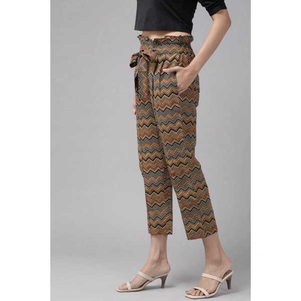 Women's Casual Printed Cotton Trouser Pant (MultiColor) - MultiColor, 0.35, L