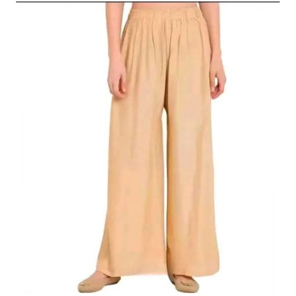 Shopnav Women's Casual Rayon Solid Ankle Length Palazzo (Golden , Free Size)