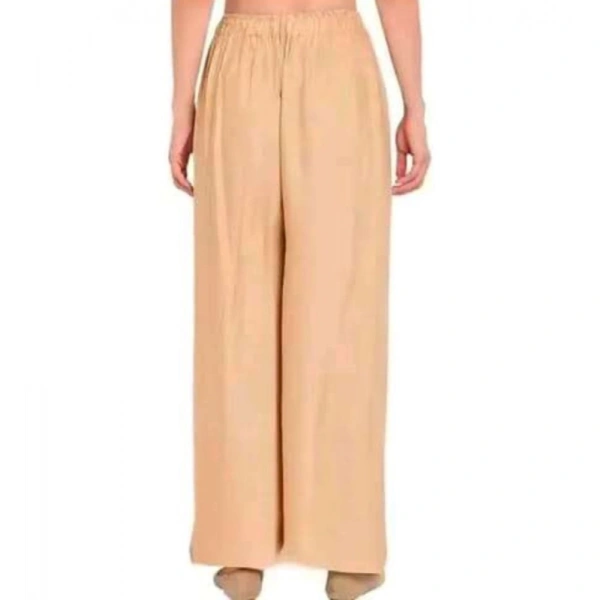 Shopnav Women's Casual Rayon Solid Ankle Length Palazzo (Golden , Free Size)