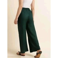Shopnav Women's Casual Rayon Solid Ankle Length Palazzo (Green, Free Size)