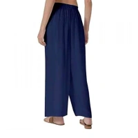 Shopnav Women's Casual Rayon Solid Ankle Length Palazzo (Navy Blue , Free Size)